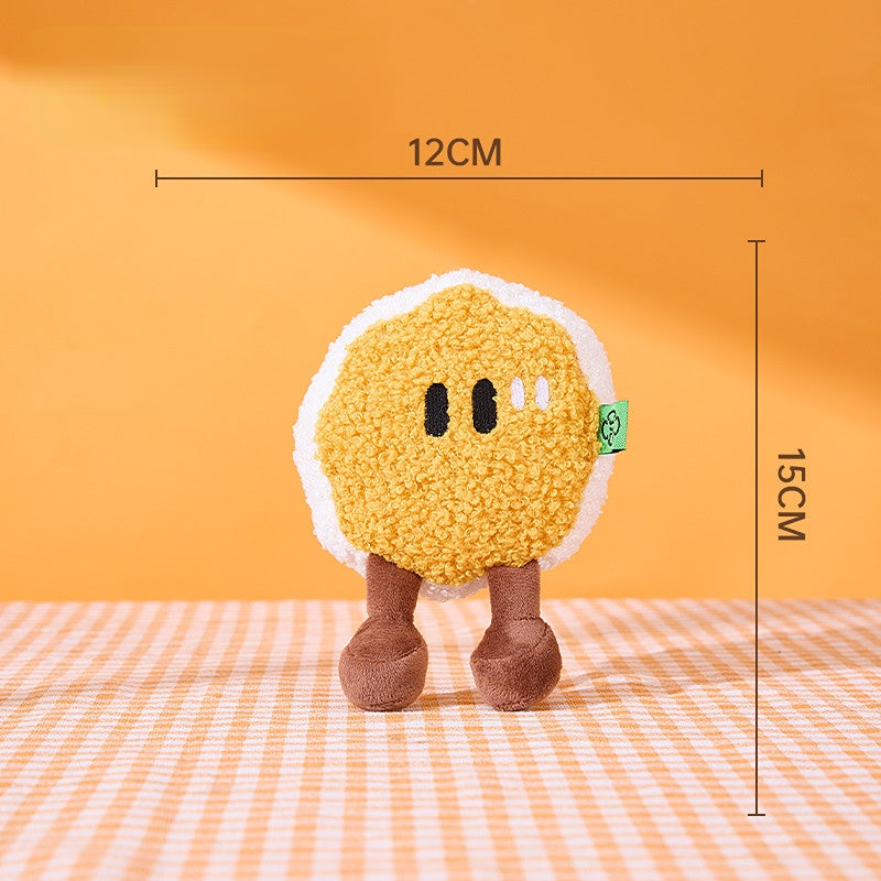 Kuscheltiere für Hunde, Hundespielzeug aus der Frühstücksserie, vier leckeren Designs mit Tonerzeugungsgerät & Soundpapier