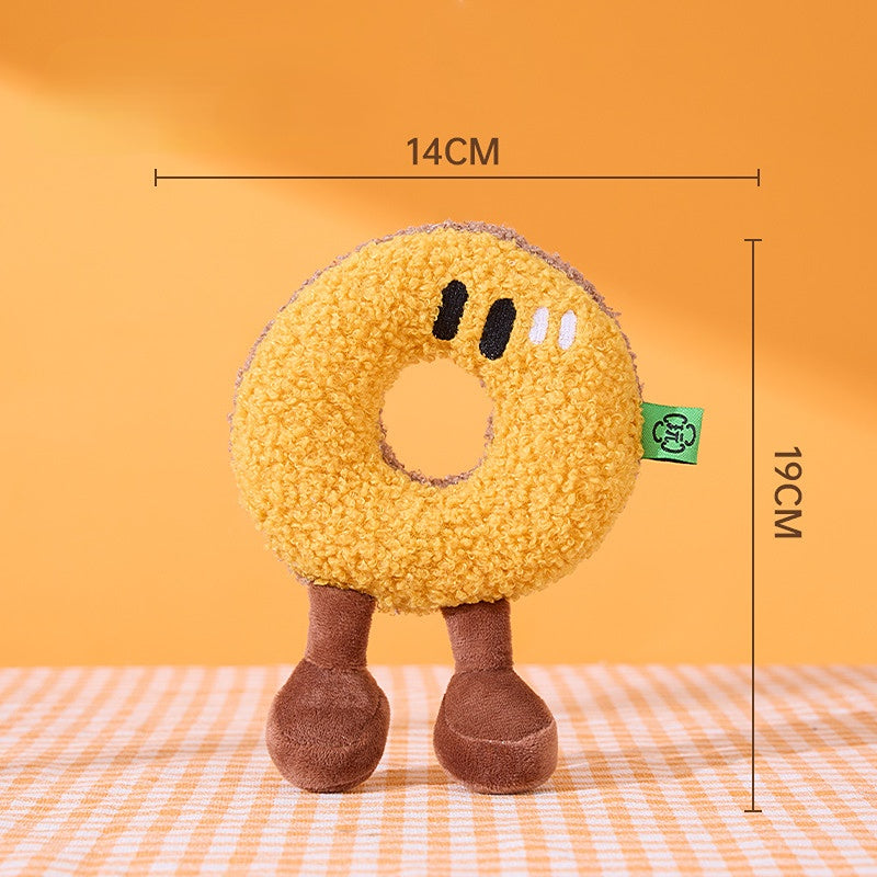 Kuscheltiere für Hunde, Hundespielzeug aus der Frühstücksserie, vier leckeren Designs mit Tonerzeugungsgerät & Soundpapier