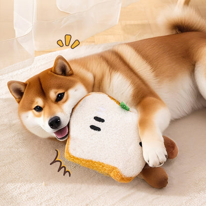 Kuscheltiere für Hunde, Hundespielzeug aus der Frühstücksserie, vier leckeren Designs mit Tonerzeugungsgerät & Soundpapier