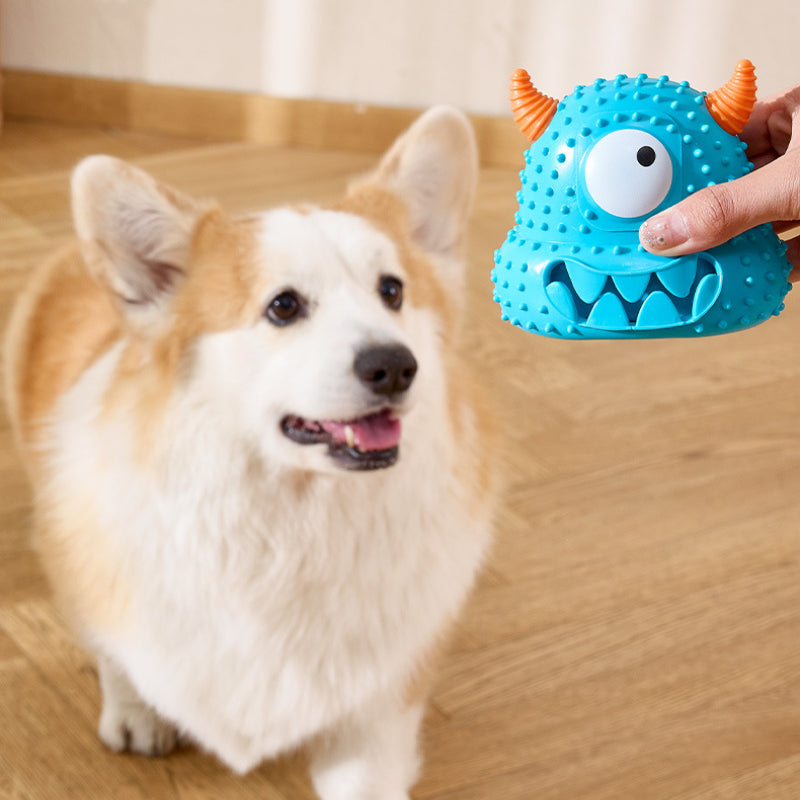Spielzeug für den Hund, Blaues Monster Intelligenzspielzeug, Quietschtier für Hunde, Robustes Kauspielzeug für aktive Hunde