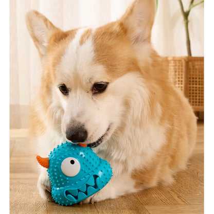Spielzeug für den Hund, Blaues Monster Intelligenzspielzeug, Quietschtier für Hunde, Robustes Kauspielzeug für aktive Hunde