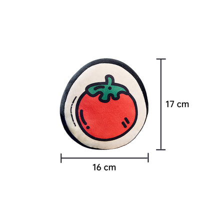 Kuscheltier für Hunde, Tomate Muster rundes Kissen mit Quietscher, Spielen & Schlafen für kleine und mittelgroße Hunde (1 Stück)