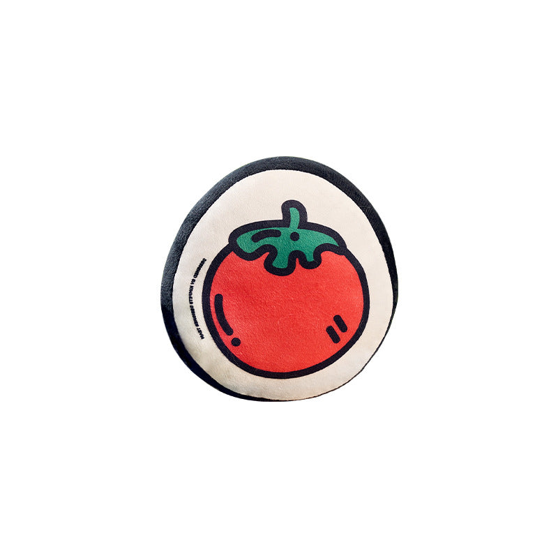 Kuscheltier für den Hund, Tomaten-Muster rundes Kissen mit Quietscher, Spielen & Kauen für kleine und mittelgroße Hunde (1 Stück)
