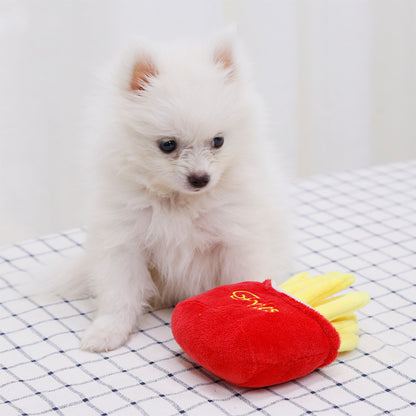Hundespielzeug Quietschend, Spielzeug Plüsch, Lustige Hamburger und Pommes Frites Optionen, Spielen für Hunde