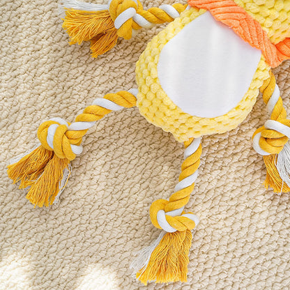 Kuscheltier für Hunde, Plüschtiere Löwe und Nilpferd mit Quietscher für Interaktive Spiele, Langeweile lindern, Drei Farben