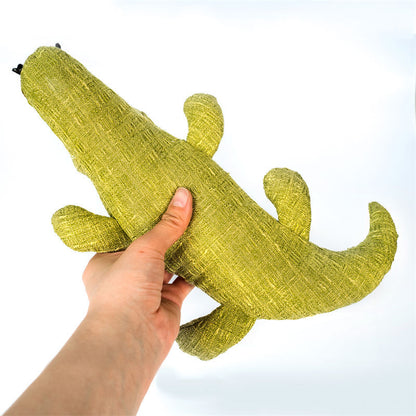 Kuscheltier für den Hund, Maissamt Krokodil Form mit Quietscher, Lindert Langeweile bei Hunden, Kauspielzeug, Drei Farben