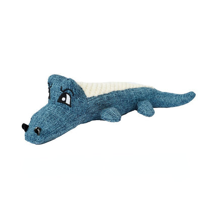 Kuscheltier für den Hund, Maissamt Krokodil Form mit Quietscher, Lindert Langeweile bei Hunden, Kauspielzeug, Drei Farben