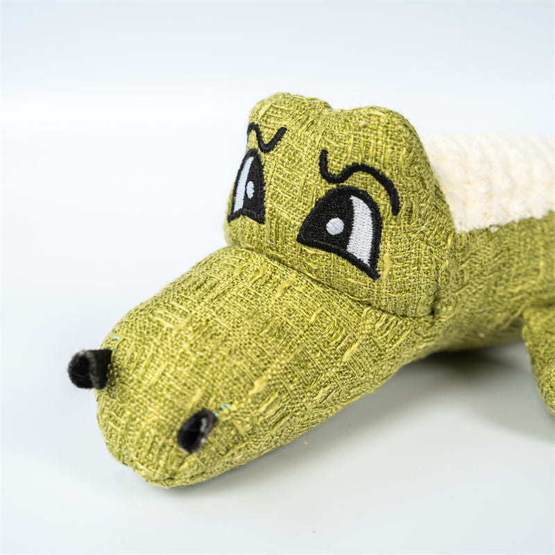 Kuscheltier für den Hund, Maissamt Krokodil Form mit Quietscher, Lindert Langeweile bei Hunden, Kauspielzeug, Drei Farben