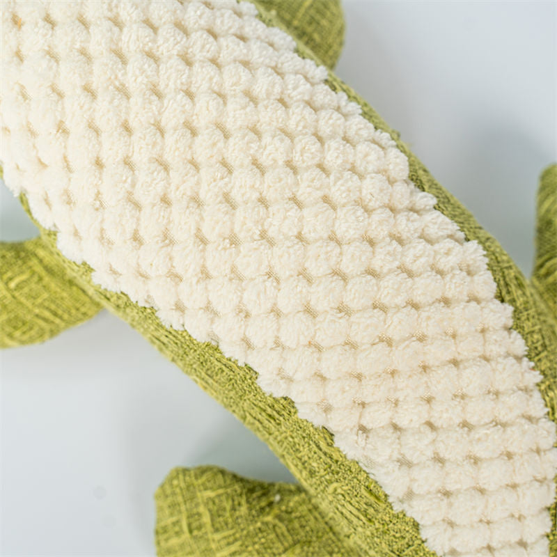 Kuscheltier für den Hund, Maissamt Krokodil Form mit Quietscher, Lindert Langeweile bei Hunden, Kauspielzeug, Drei Farben