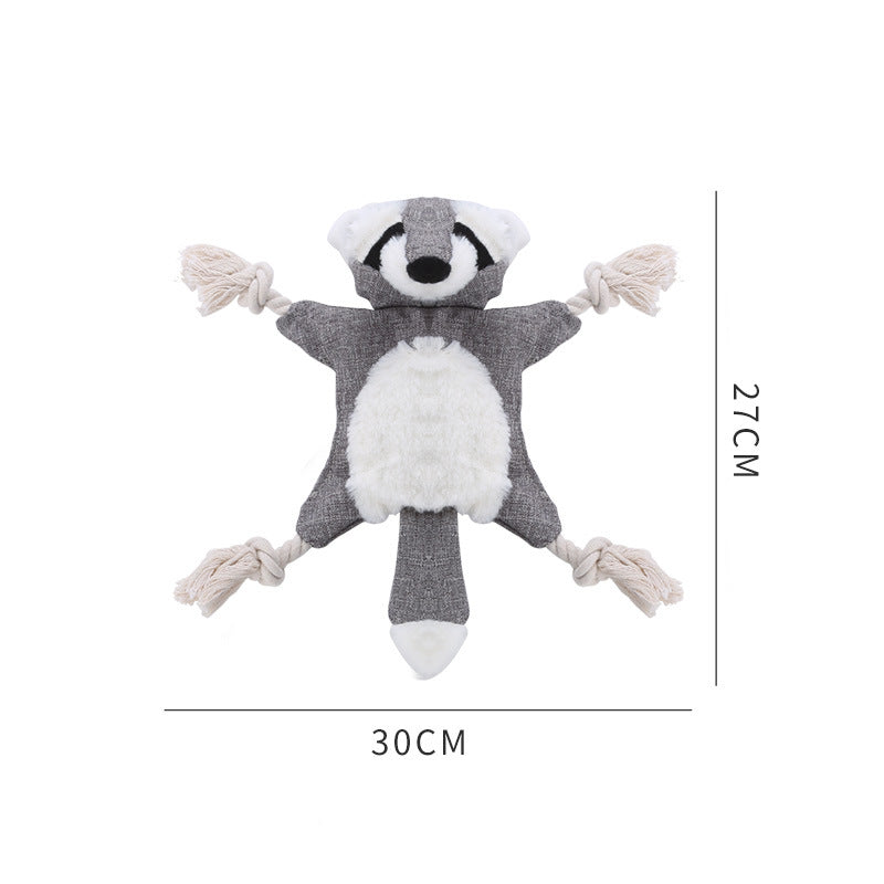 Plüschspielzeug für Hunde, interaktives Spielzeug mit Fuchs, Eichhörnchen und Waschbär und Soundfunktionen (1 Stück)