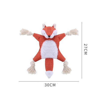 Plüschspielzeug für Hunde, interaktives Spielzeug mit Fuchs, Eichhörnchen und Waschbär und Soundfunktionen (1 Stück)