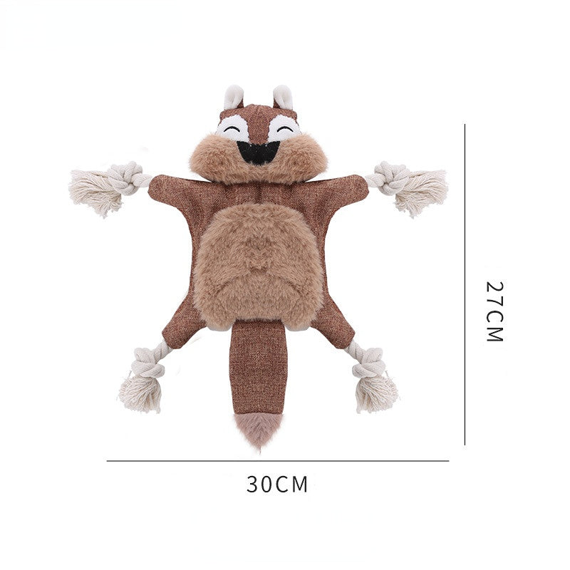Plüschspielzeug für Hunde, interaktives Spielzeug mit Fuchs, Eichhörnchen und Waschbär und Soundfunktionen (1 Stück)