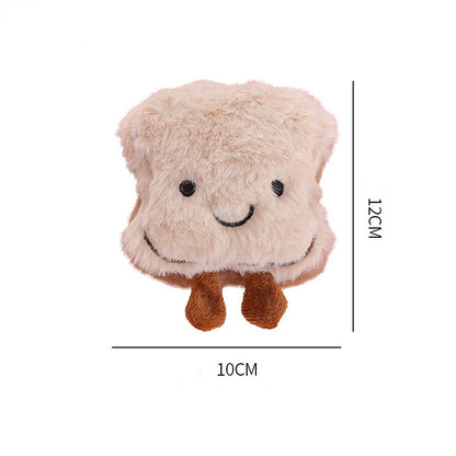 Plüschtier Hund, Weiches und Robustes mit niedlichem Frühstücksdesign, Interaktives Spielzeug für Katzen und Hunde (1 Stück)