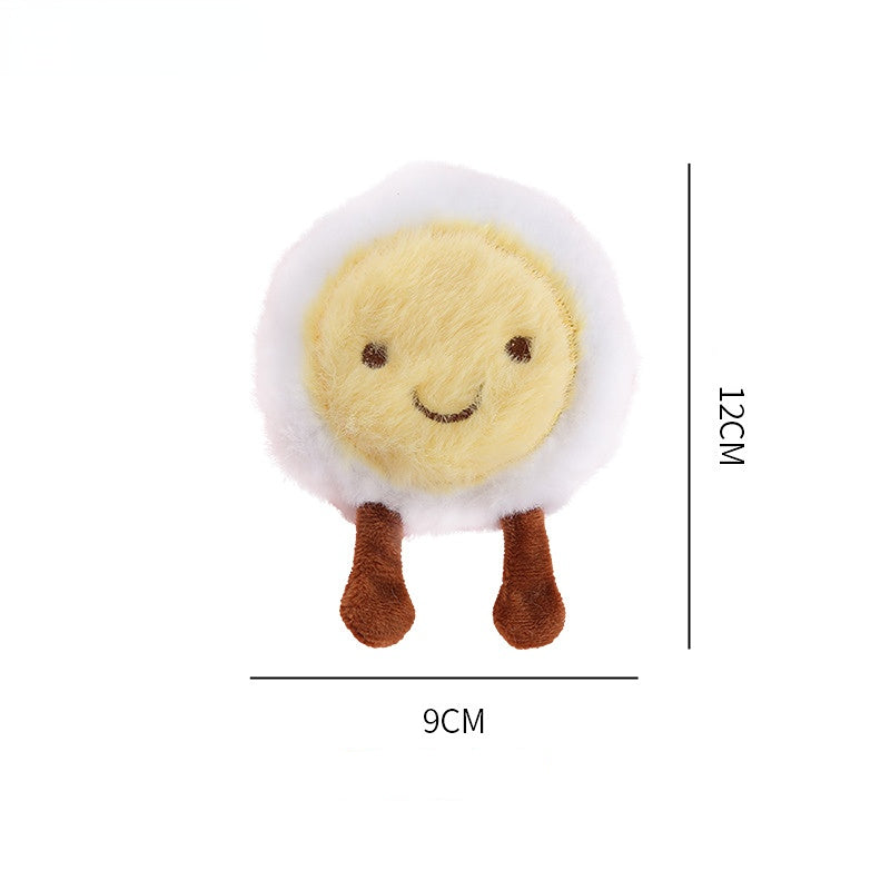 Plüschtier Hund, Weiches und Robustes mit niedlichem Frühstücksdesign, Interaktives Spielzeug für Katzen und Hunde (1 Stück)