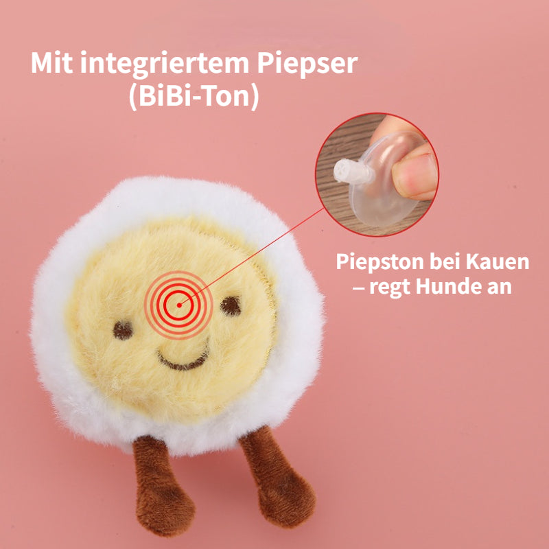 Quietsch-Plüschtier Weich und Robust mit Niedlichem Frühstücksdesign, Interaktives Spielzeug für Hund & Katze - 1 Stück
