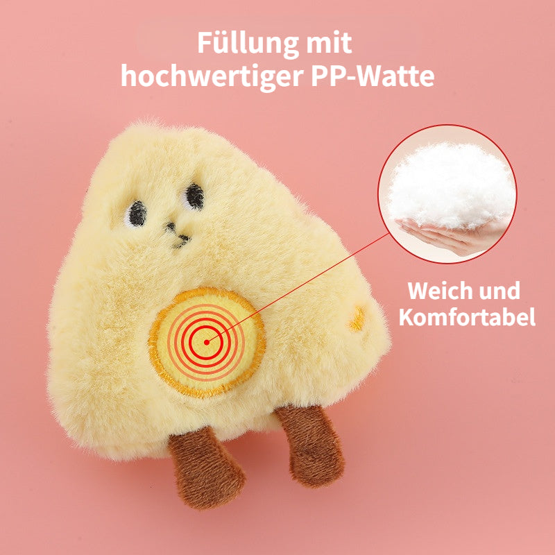 Quietsch-Plüschtier Weich und Robust mit Niedlichem Frühstücksdesign, Interaktives Spielzeug für Hund & Katze - 1 Stück