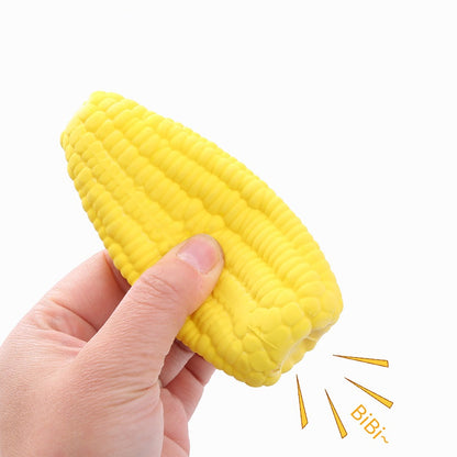 Hundespielzeug Mais, quietschendes Spielzeug aus Latex, interaktiv für kleine und mittelgroße Hunde (1 Stück)