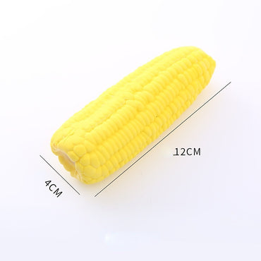 Hundespielzeug Mais, quietschendes Spielzeug aus Latex, interaktiv für kleine und mittelgroße Hunde (1 Stück)