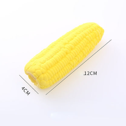 Hundespielzeug Mais, quietschendes Spielzeug aus Latex, interaktiv für kleine und mittelgroße Hunde (1 Stück)