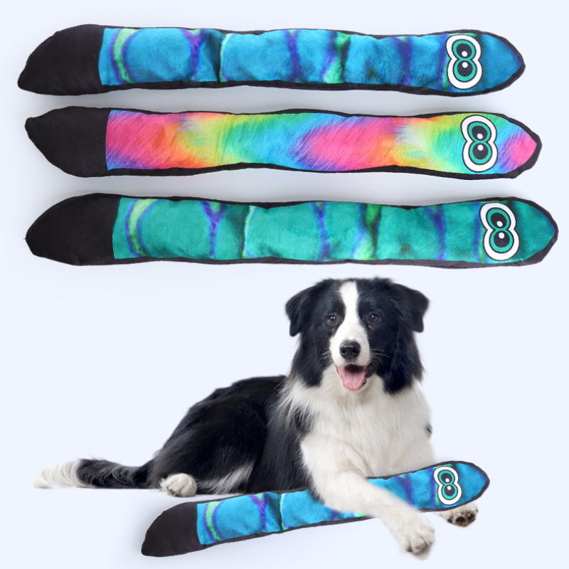 Kuscheltier für Hunde, großen Augen Schlange mit Klingendes Papier & BB-Sound, Kauspielzeug, Drei Farben, Dreiteiliges Set