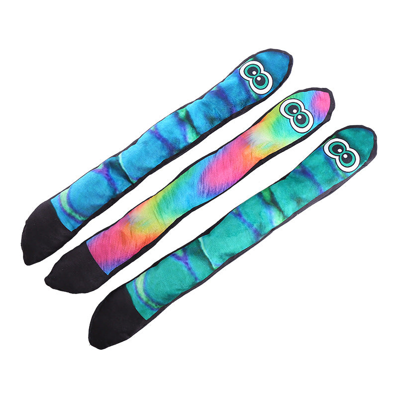 Kuscheltier für Hunde, großen Augen Schlange mit Klingendes Papier & BB-Sound, Kauspielzeug, Drei Farben, Dreiteiliges Set