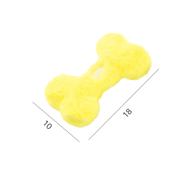 Kuscheltier für den Hund, interaktive Hundeknochen aus weichem Baumwolle mit BB-Geräusch, Kauspielzeug für Hunde, Drei Farben