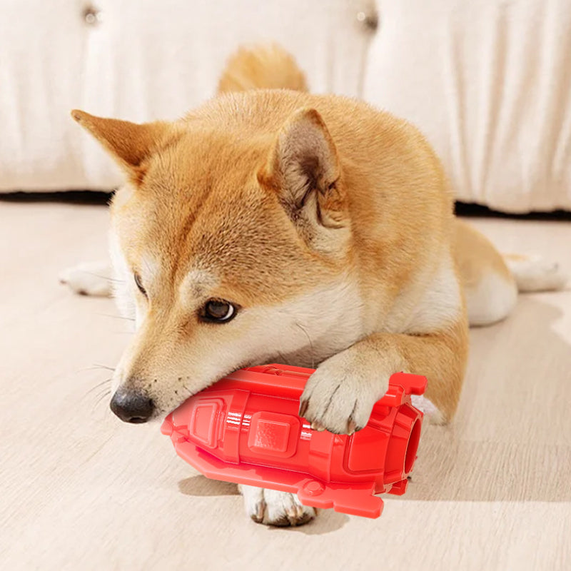 Hundespielzeug Unkaputtbar, TPR Raketen-Spielzeug für Hunde, Robustes & langlebiges Kauspielzeug, Futterspielzeug, Drei Farben