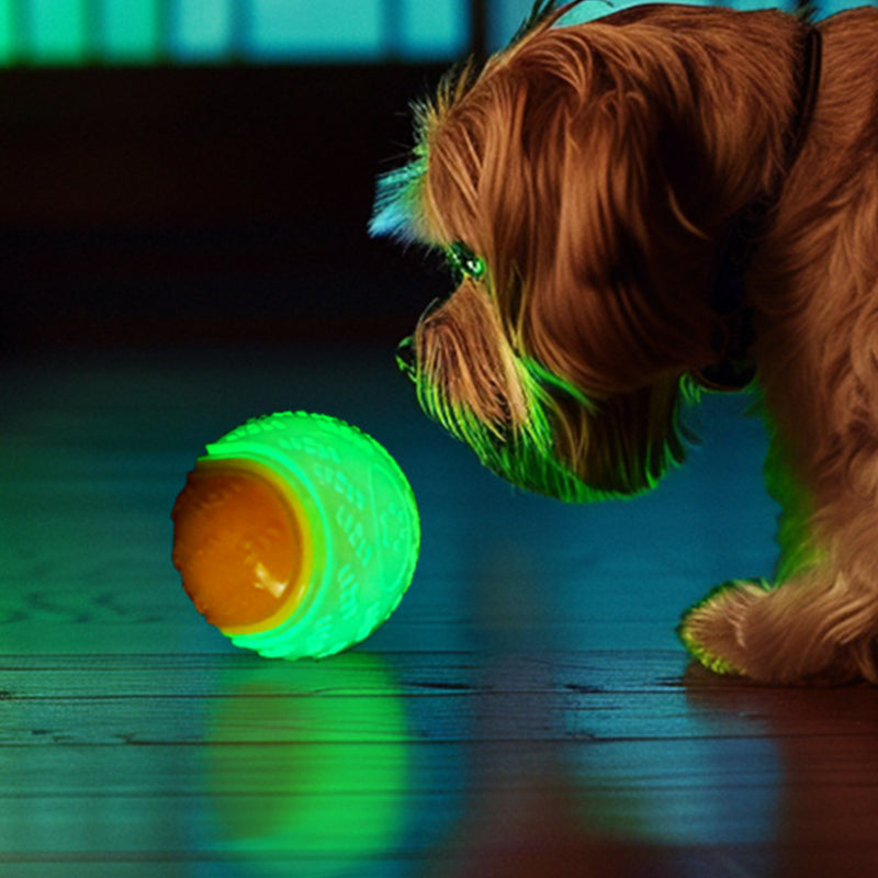 Hundespielzeug Ball, 6,5cm Quietschender Hüpfball, Kautraining, leicht zu reinigen, leuchtende und zufällige Farben (1 Stück)
