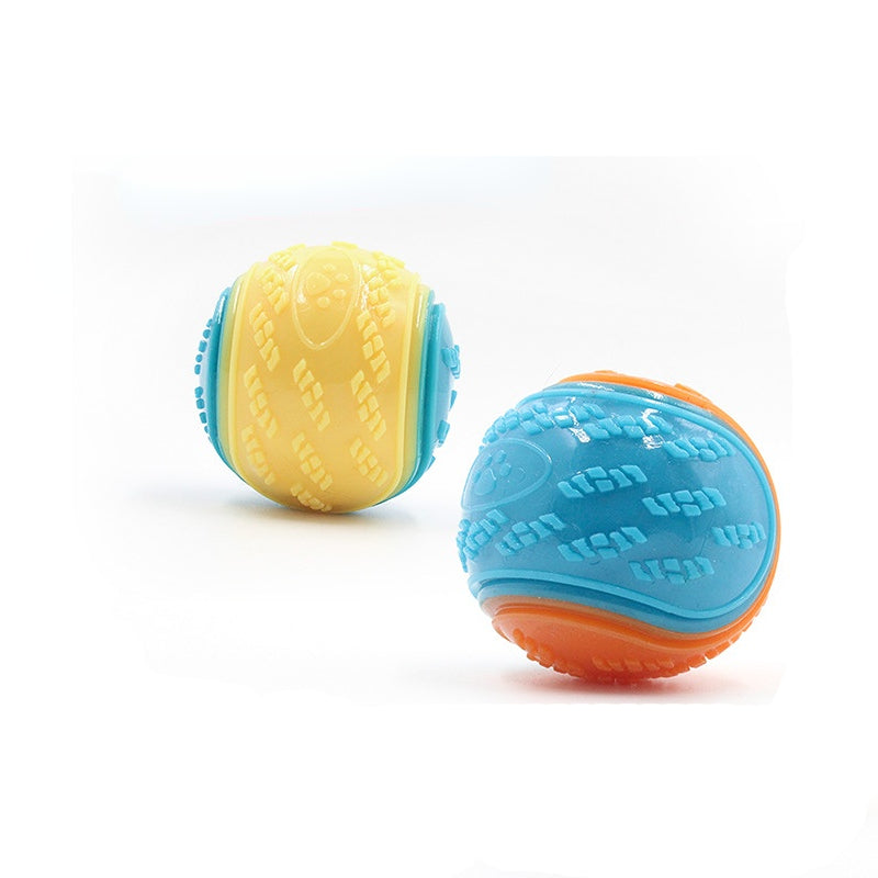 Hundespielzeug Ball, 6,5cm Quietschender Hüpfball, Kautraining, leicht zu reinigen, leuchtende und zufällige Farben (1 Stück)