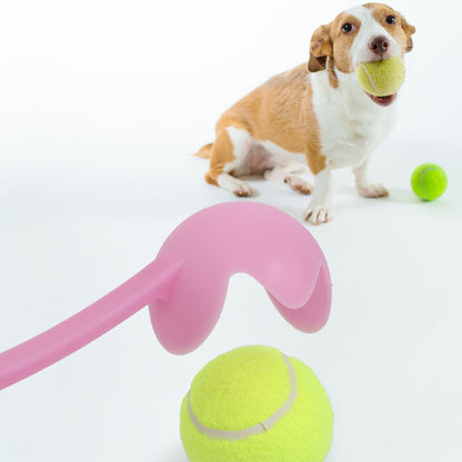 Hundespielzeug Wurfspielzeug, Interaktives Ballwerfer mit Schleuder, Apportier-Trainingsspielzeug für draußen (1 Stück)