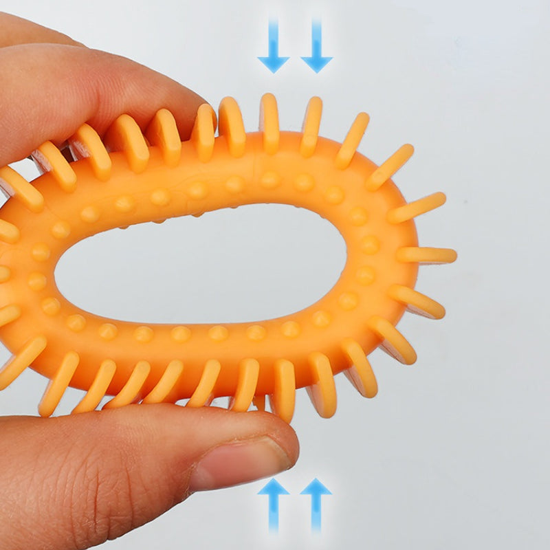 Hundespielzeug Unkaputtbar, Weich Halsband Beißspielzeug aus Gummi, Kauspielzeug für Hunde & Interaktive Spiele, Drei Farben (1 Stück)