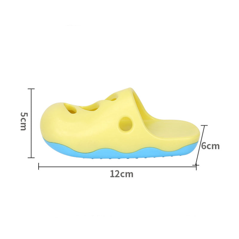 Hund Spielzeug, Lustiges Hausschuhe-Kauspielzeug für Hunde in Gelb & Blau, Zahnreinigung, Wasserspielzeug Hund (2 Stücke)