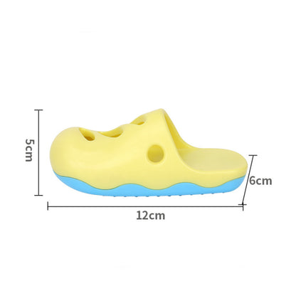 Hund Spielzeug, Lustiges Hausschuhe-Kauspielzeug für Hunde in Gelb & Blau, Zahnreinigung, Wasserspielzeug Hund (2 Stücke)