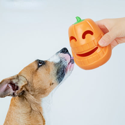 Hunde Intelligenzspielzeug, Interaktives Kürbis-Futterspielzeug mit Leckerlispender, Kauspielzeug für Energie verbrauchen (1 Stück)
