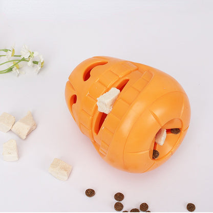 Hunde Intelligenzspielzeug, Interaktives Kürbis-Futterspielzeug mit Leckerlispender, Kauspielzeug für Energie verbrauchen (1 Stück)