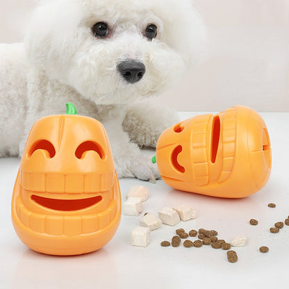 Hunde Intelligenzspielzeug, Interaktives Kürbis-Futterspielzeug mit Leckerlispender, Kauspielzeug für Energie verbrauchen (1 Stück)
