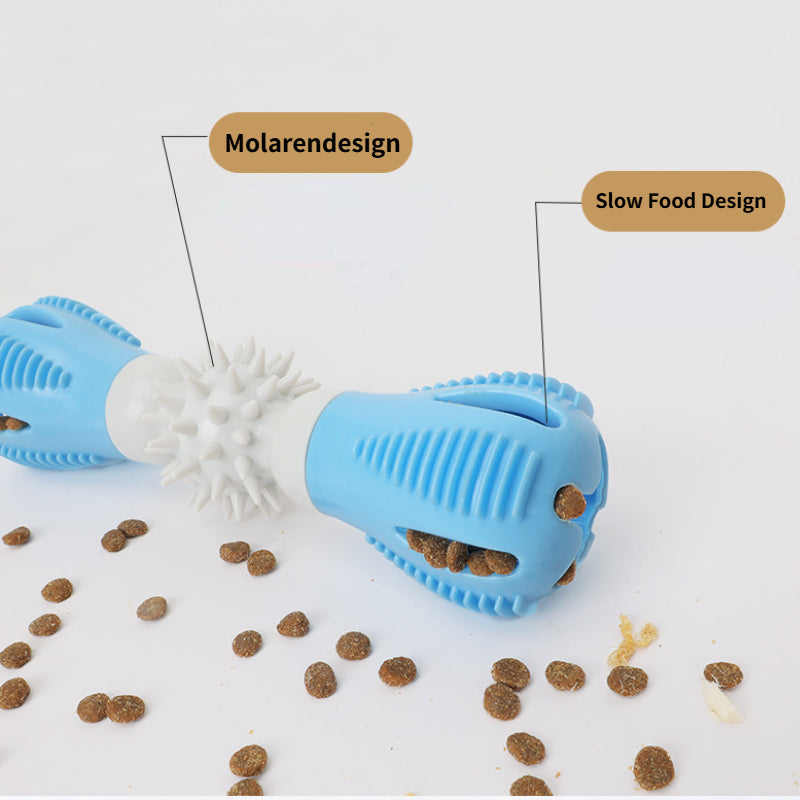 Hundespielzeug Unkaputtbar, Hantel Slow Futterspielzeug, Kauspielzeug & Hundeleckerli Spender für Aktive Hunde, Zwei Farben