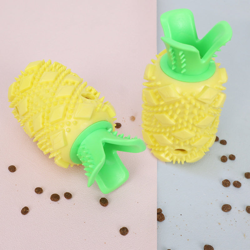 Hund Spielzeug, Gelber Ananas Kauartikel für Hunde, Verstecktes Lebensmitteldesign, Ideal zum Spielen und Füttern (2 Stücke)
