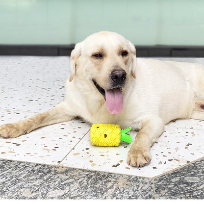 Hund Spielzeug, Gelber Ananas Kauartikel für Hunde, Verstecktes Lebensmitteldesign, Ideal zum Spielen und Füttern (2 Stücke)