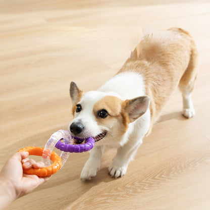 Zerrspielzeug Hund für interaktive Spiele, Drei Kreise verbunden zur Förderung der Zahnhygiene Stärkung