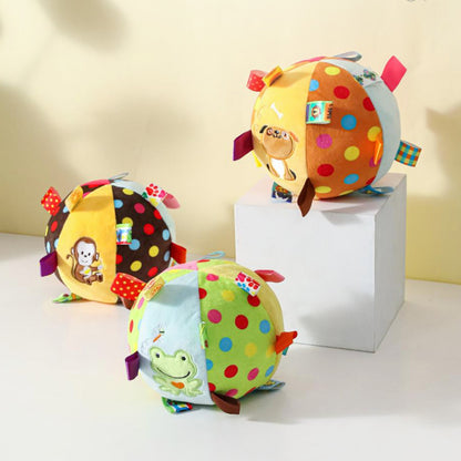 Ball Hund mit integrierten Geräuschen, lustiges Plüsch-Ballhundespielzeug zum Stressabbau und zur Entspannung (1 Stück)