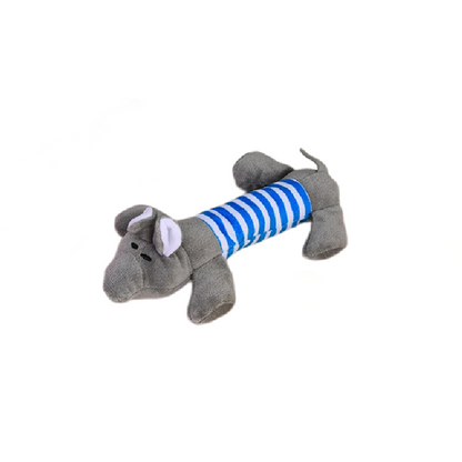 Hunde Plüschtier schmales Plüschtier mit Quietsche, Cartoon-Hundespielzeug, 3 süße Designs zur Auswahl (1 Stück)