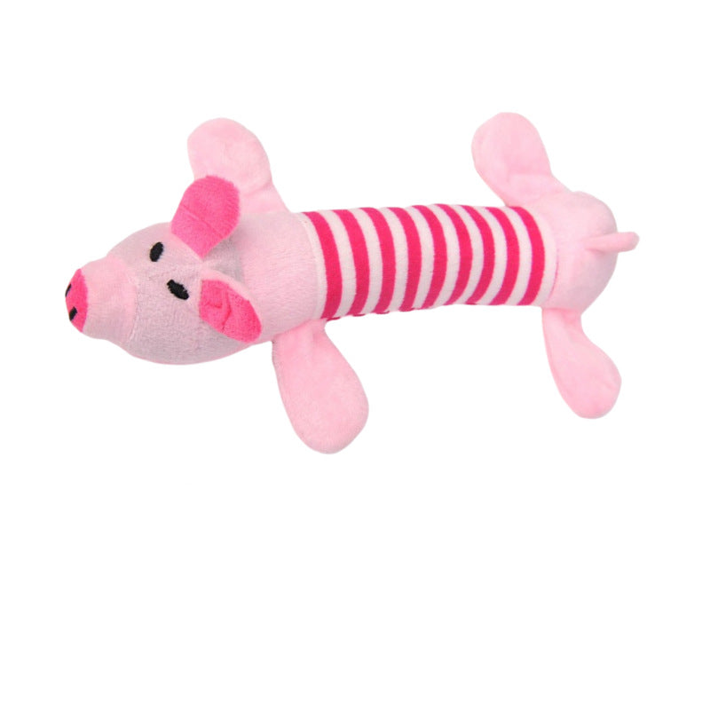 Hunde Plüschtier schmales Plüschtier mit Quietsche, Cartoon-Hundespielzeug, 3 süße Designs zur Auswahl (1 Stück)