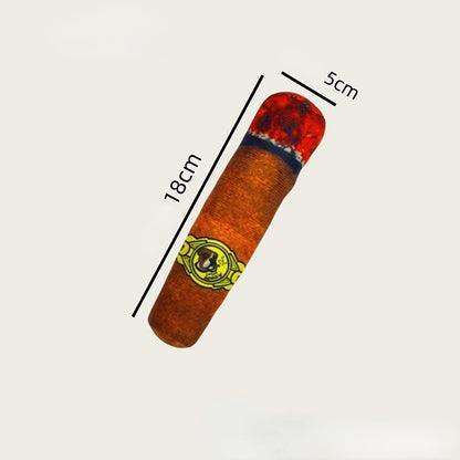 Hundekuscheltier – Zigarrenförmiges, Geräusche machendes, lebensechtes Hundespielzeug zum Spielen des Hundes (1 Stück)