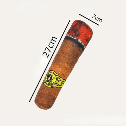 Hundekuscheltier – Zigarrenförmiges, Geräusche machendes, lebensechtes Hundespielzeug zum Spielen des Hundes (1 Stück)