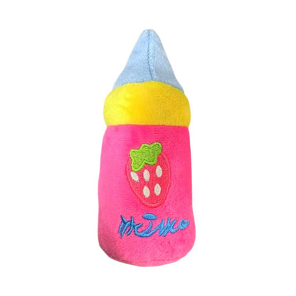 Kuscheltiere für Hunde, Milchflaschen-Design mit BB-Sound, Zarter Plüsch, Weich & bequem, Zahnreinigung, zwei Farben