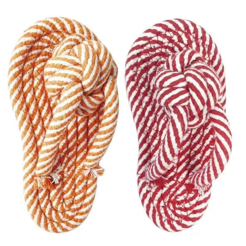 Welpenspielzeug, Hausschuhe aus Baumwollseil in Rot und Orange, Kauspielzeug für Hunde, Geeignet für Aktivitäten und Spiele