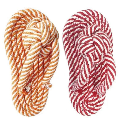 Welpenspielzeug, Hausschuhe aus Baumwollseil in Rot und Orange, Kauspielzeug für Hunde, Geeignet für Aktivitäten und Spiele
