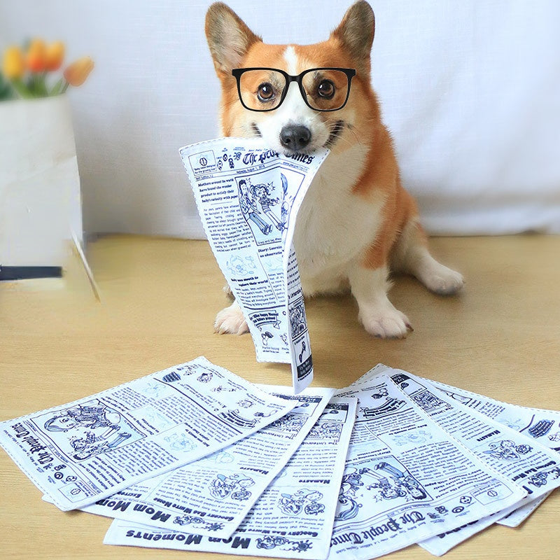 Quietschspielzeug Hund, Realistisches Zeitungsspielzeug, Einzigartiges Design Geeignet für die Interaktion mit Welpen