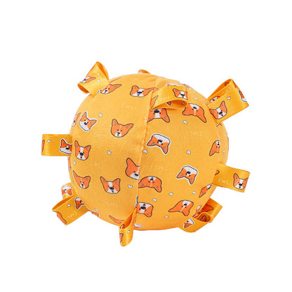 Hundespielzeug ball Plüschtiere, Klingelton und vier Farben, Reichhaltige Muster, 15 cm Kugel Leicht und tragbar (1 Stück)